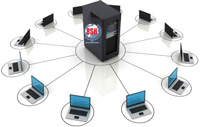 A shared web hosting server